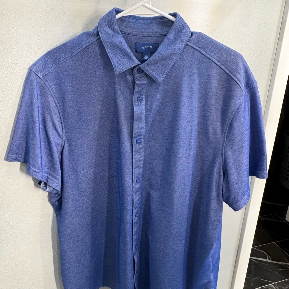 Apt. 9 Men's Blue Casual Button-Down Shirt